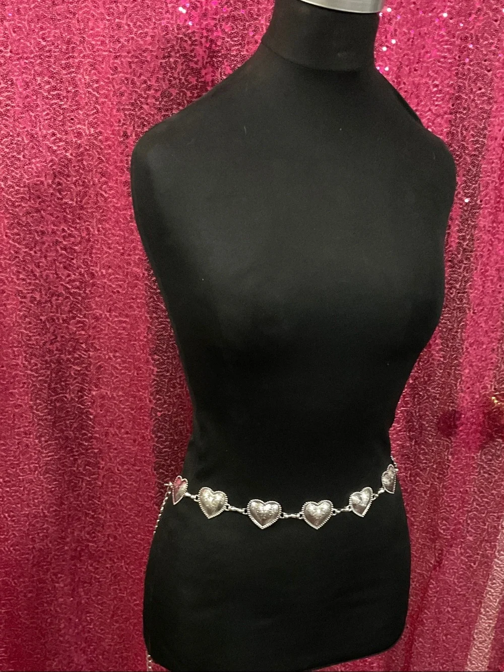 Silver Heart Link Waist Chain Belt - Women Accessories